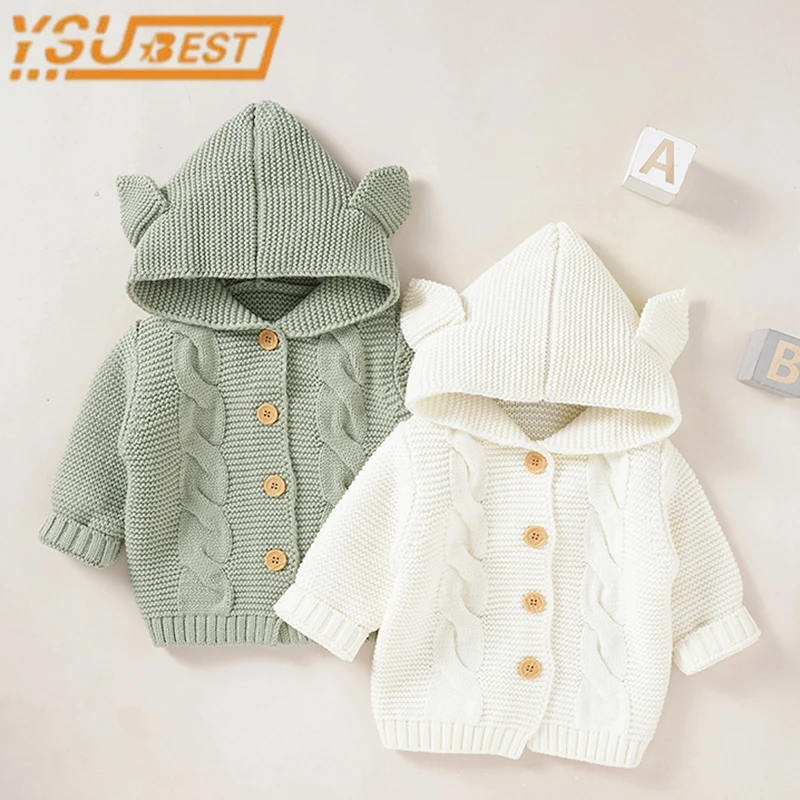 Newborn Baby Girl Boy Cardigan Autumn Infant Clothes Cartoon Winter Jacket Warm Coat Knitted Sweater Hooded Ears Button Outwear
Newborn Baby Girl Boy Cardigan Autumn Infant Clothes Cartoon Winter Jacket Warm Coat Knitted Sweater Hooded Ears Button Outwear