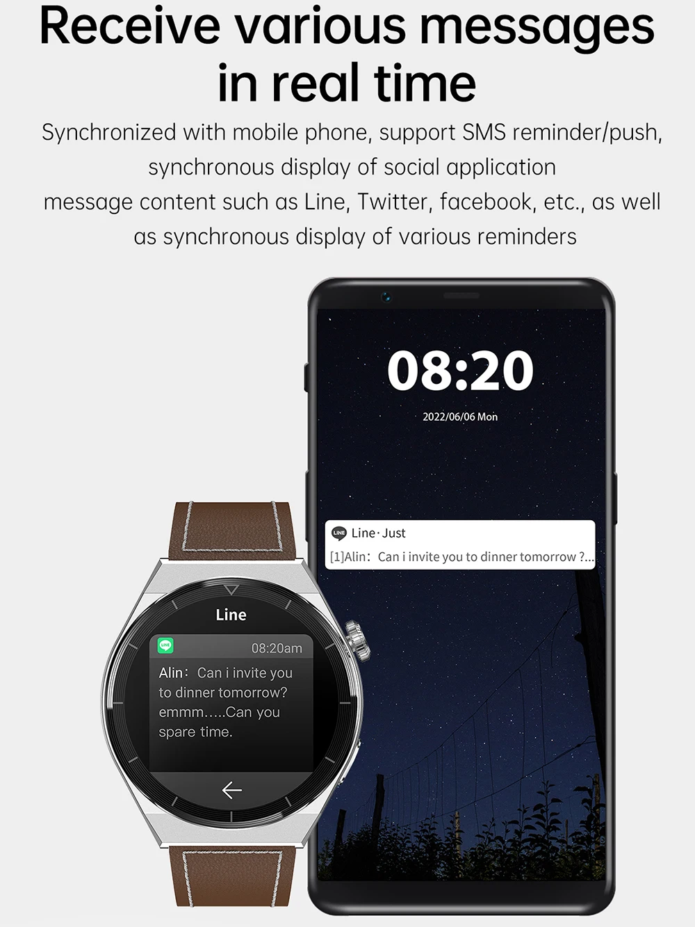 Смарт-часы для телефона Xiaomi Huawei GT3 Pro мужские Android 2022 с Bluetooth-вызовом