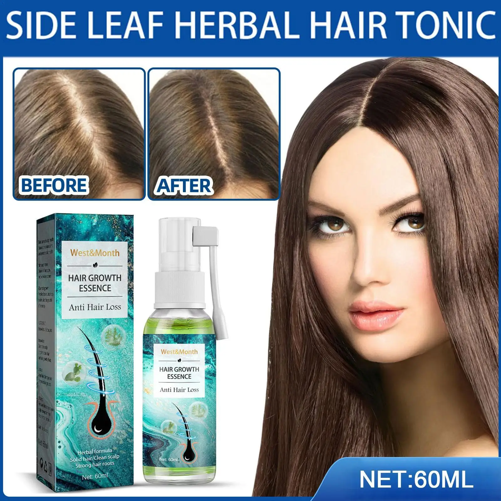 Hair Growth Serum Spray Fast Hair Growth Liquid Treatment Scalp Hair Follicle Anti Hair Loss Natural Beauty Health Hair Care 60m
Hair Growth Serum Spray Fast Hair Growth Liquid Treatment Scalp Hair Follicle Anti Hair Loss Natural Beauty Health Hair Care 60m