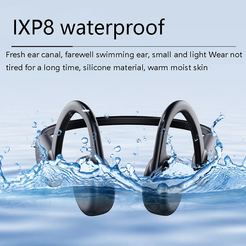

True Bone Conduction Earphone IPX8 Waterproof Swimming Headphones Bluetooth Wireless IPX4 Sports Headset TWS with Mic SD Card