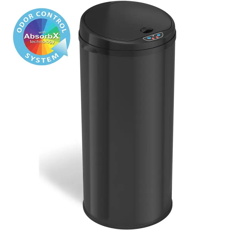 13 gal Deodorizer Round Motion Sensor Kitchen Trash Can, Black Garbage Bin Kitchen Bathroom Toilet Trash Can Best Automatic Indu
13 gal Deodorizer Round Motion Sensor Kitchen Trash Can, Black Garbage Bin Kitchen Bathroom Toilet Trash Can Best Automatic Indu