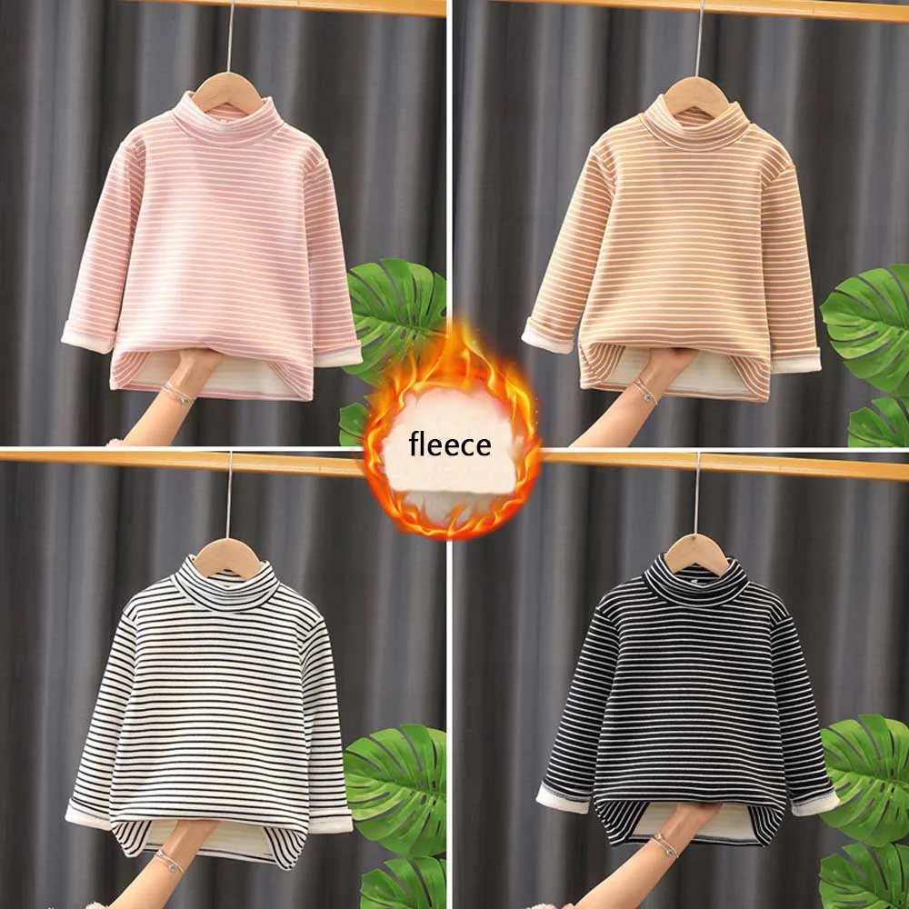 Girls Long Sleeved T-shirt Kids Striped Top Tees Fleece Shirt Warm Korean Style Clothes 2 To 10 Yrs Chilren's Thicken Bottoming
Girls Long Sleeved T-shirt Kids Striped Top Tees Fleece Shirt Warm Korean Style Clothes 2 To 10 Yrs Chilren's Thicken Bottoming