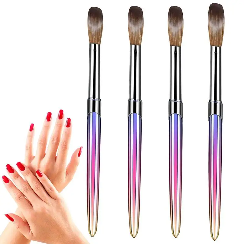 

Gradient Nail Ombre Brushes Set 4pcs Nail Brushes Metal Handle Acrylic Nail Brush Set Acrylic Application Nail Extension Carving