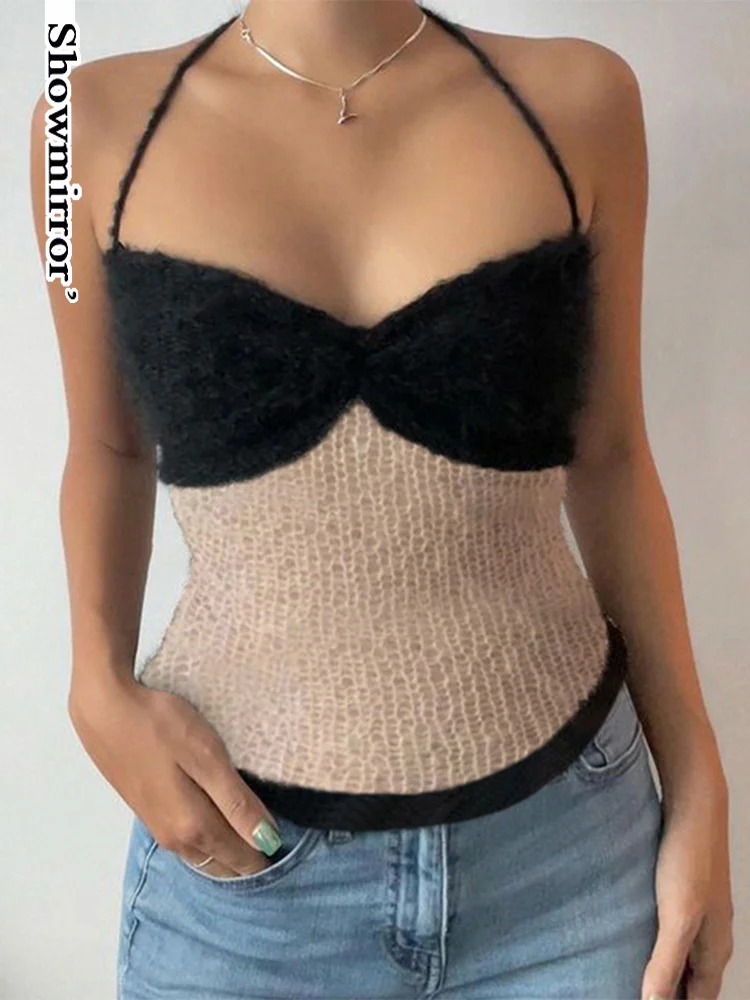 Showmirror вязаная кофта-Холтер в стиле пэчворк Y2K, женская модная футболка в стиле гранж, милые наряды
Showmirror вязаная кофта-Холтер в стиле пэчворк Y2K, женская модная футболка в стиле гранж, милые наряды