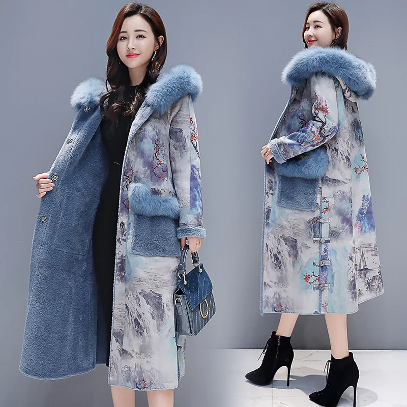 Double-faced Fur coat Women's Long Section Winter Coton Jacket 2022 New Fashion Retro Printed Parka Overcoat Female Windbreaker
Double-faced Fur coat Women's Long Section Winter Coton Jacket 2022 New Fashion Retro Printed Parka Overcoat Female Windbreaker