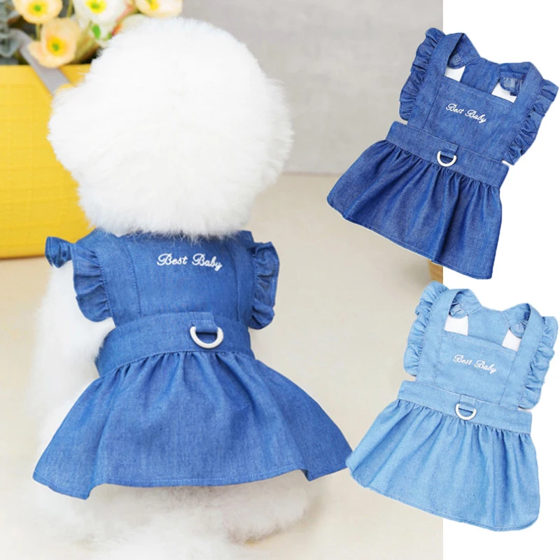 Pet Denim Dress For Dog Small Dog Clothes Wedding Dress Princess Dress Spring Summer Soft Sweet Flying Sleeves Skirt Pet Clothes
Pet Denim Dress For Dog Small Dog Clothes Wedding Dress Princess Dress Spring Summer Soft Sweet Flying Sleeves Skirt Pet Clothes