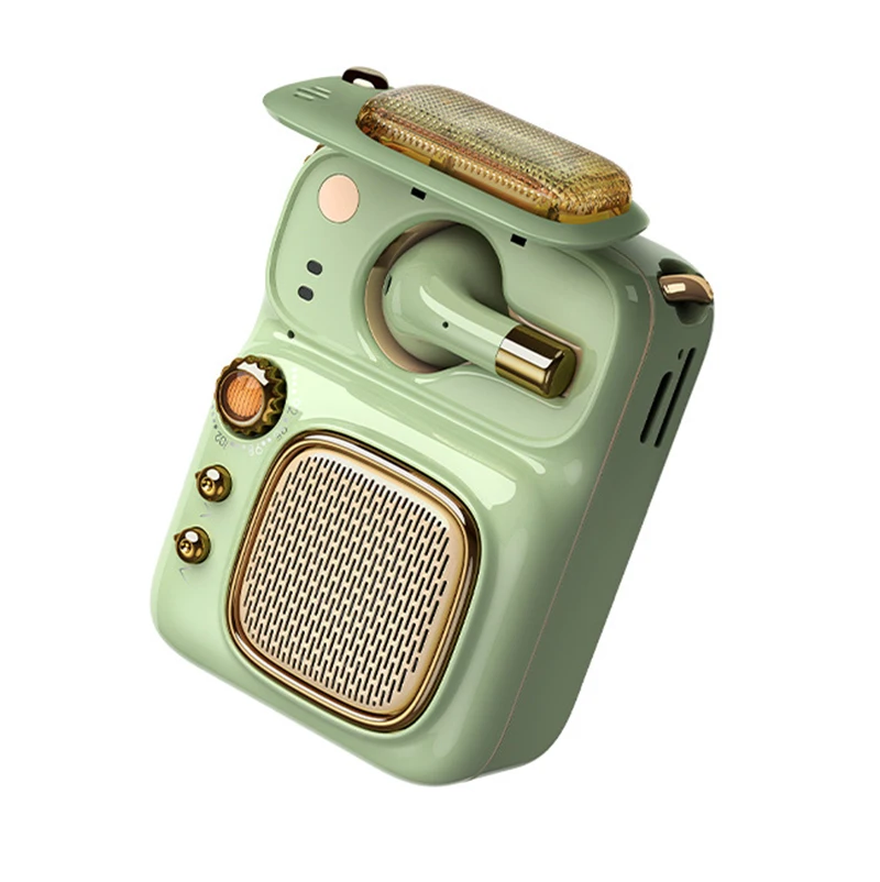 Retro Portable Wireless Bluetooth 5.0 HIFI Speaker Earphone 2 in 1 In-ear Headphone FM Redio TF Card Player Outdoor Speakers
Retro Portable Wireless Bluetooth 5.0 HIFI Speaker Earphone 2 in 1 In-ear Headphone FM Redio TF Card Player Outdoor Speakers