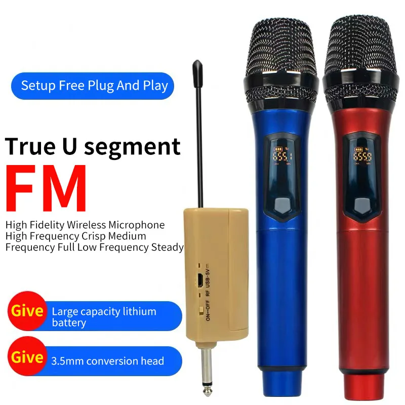 UHF Handheld 3.5mm 6.35mm Wireless Microphone Chargeable Dynamic Mic System with Mini Receiver for Singing Machine Mic Stage Sp
UHF Handheld 3.5mm 6.35mm Wireless Microphone Chargeable Dynamic Mic System with Mini Receiver for Singing Machine Mic Stage Sp