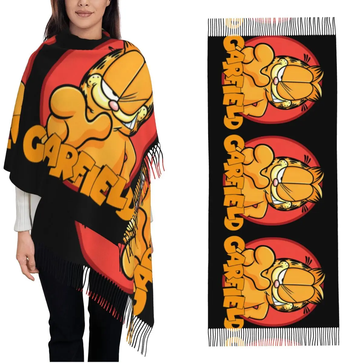 Женский шарф с кисточками G-Garfielded Wink привлекательная большая супермягкая шаль