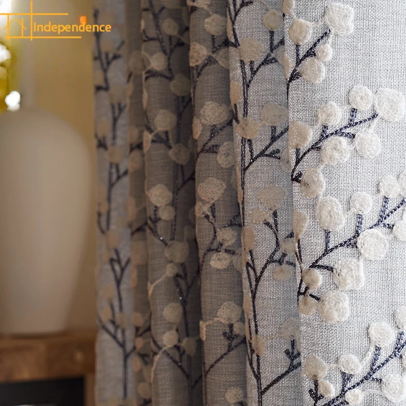 Fresh Gray Blue Simple Retro American Style New Chinese Style Embroidery Flower Cotton Curtains for Living Dining Room Bedroom
Fresh Gray Blue Simple Retro American Style New Chinese Style Embroidery Flower Cotton Curtains for Living Dining Room Bedroom
