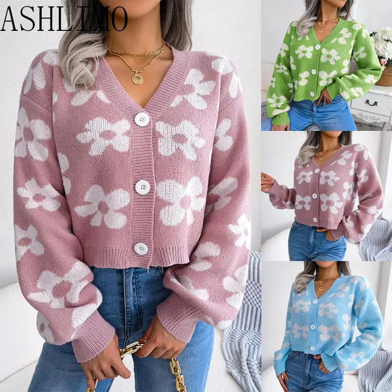 2022 Women Sweater Tops Autumn Winter Fashion Retro Flower Contrast Lantern Sleeve Thickened Knitted Cardigan Sweater Jacket
2022 Women Sweater Tops Autumn Winter Fashion Retro Flower Contrast Lantern Sleeve Thickened Knitted Cardigan Sweater Jacket