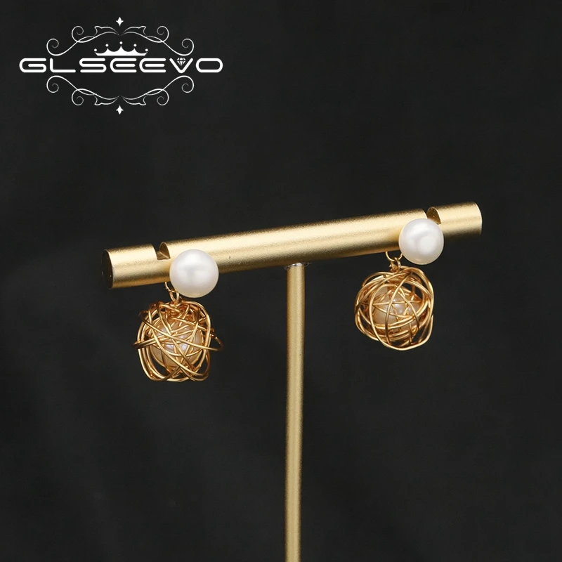 GLSEEVO Golden Natural Freshwater Pearls Women's Stud Earrings Fashion High Quality Jewelry Luxury Wedding Jewelry 2022
GLSEEVO Golden Natural Freshwater Pearls Women's Stud Earrings Fashion High Quality Jewelry Luxury Wedding Jewelry 2022