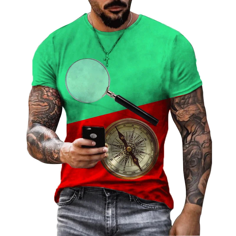 New Summer Casual Loose T-shirt Sailing Compass Rudder Pattern Men's Short Sleeve 3D Printing Fashion Street Personality Top
New Summer Casual Loose T-shirt Sailing Compass Rudder Pattern Men's Short Sleeve 3D Printing Fashion Street Personality Top