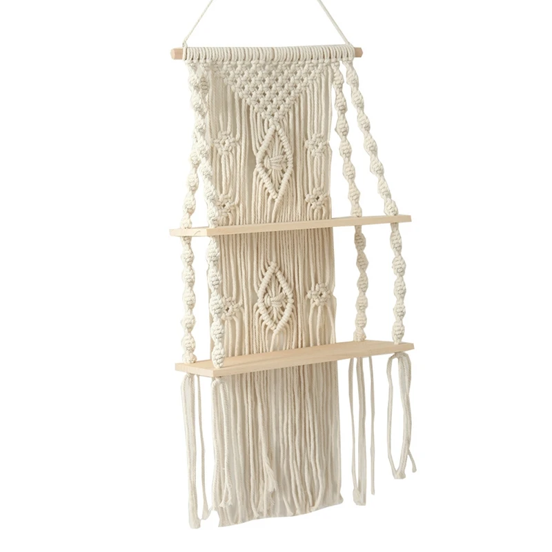 SEWS-Handmade Tassel Macrame Wall Hanging Shelf Boho Cotton Rope Woven Tapestry Plant Hanger Floating Shelf Home Room Decor
SEWS-Handmade Tassel Macrame Wall Hanging Shelf Boho Cotton Rope Woven Tapestry Plant Hanger Floating Shelf Home Room Decor