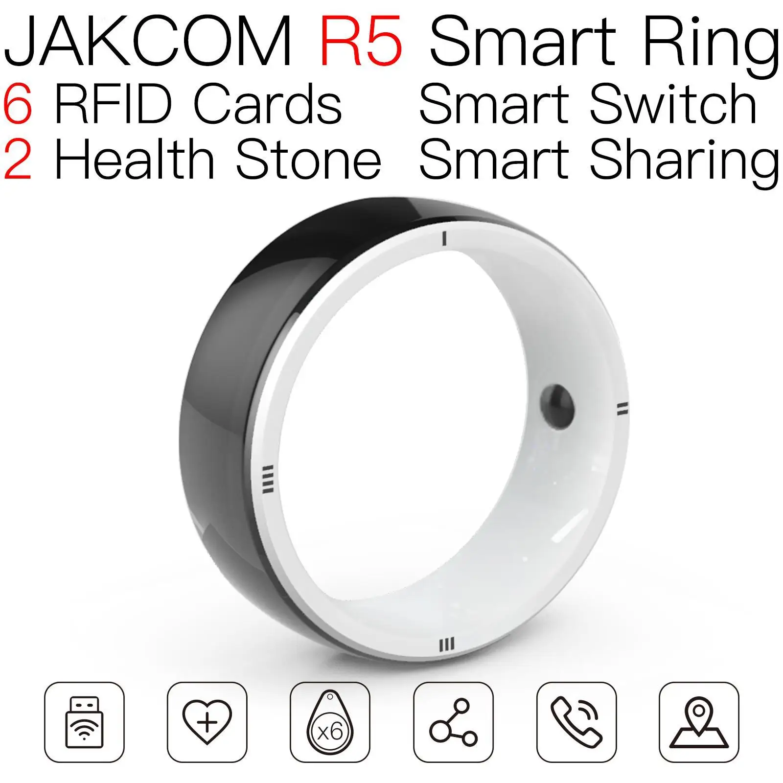 

JAKCOM R5 Smart Ring Super value than 4305 rfid card uid changeable 125khz smart visit nfc metal pakey store keys open