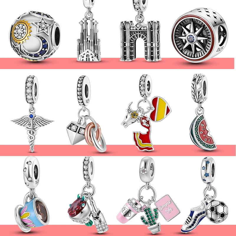 Flowers Coffee Cups Football Castle 925 Silver Charms Bead fit Original Pandora Bracelet Necklace DIY Jewelry Making
Flowers Coffee Cups Football Castle 925 Silver Charms Bead fit Original Pandora Bracelet Necklace DIY Jewelry Making
