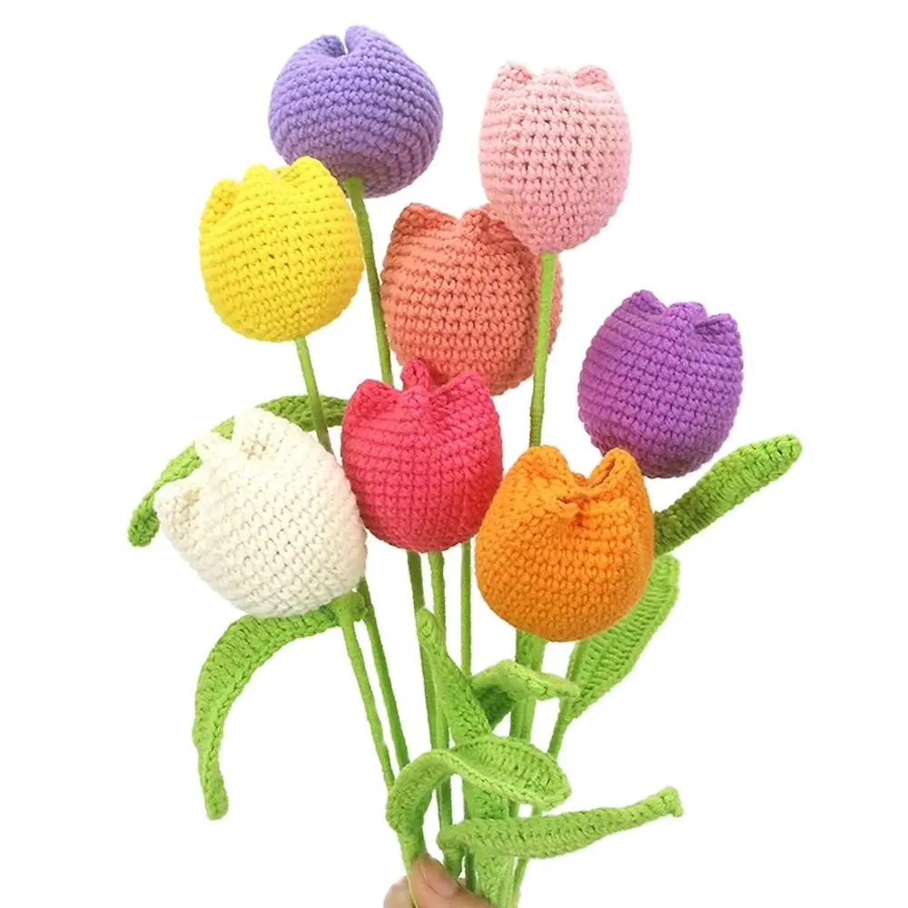 Hand Knitted Flower Tulips Fake Flowers Bouquet Wedding Decoration Handmade Home Table Decoration Valentine's Gift for Lovers
Hand Knitted Flower Tulips Fake Flowers Bouquet Wedding Decoration Handmade Home Table Decoration Valentine's Gift for Lovers