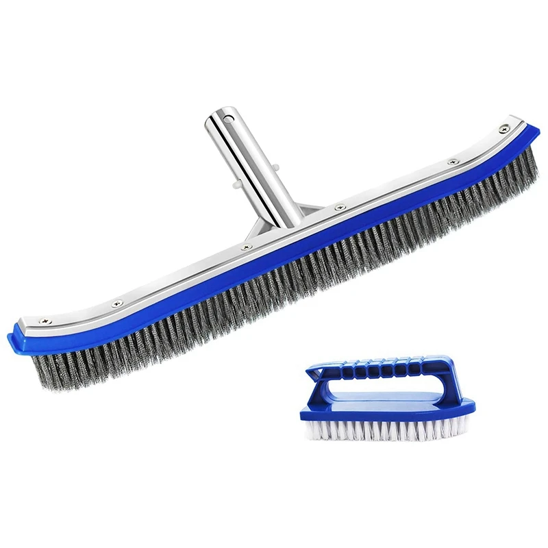 18 Inch Stainless Steel Swimming Pool Brush With Small Brush For Cleaning Walls, Tiles & Floors (Pole Not Included)
18 Inch Stainless Steel Swimming Pool Brush With Small Brush For Cleaning Walls, Tiles & Floors (Pole Not Included)