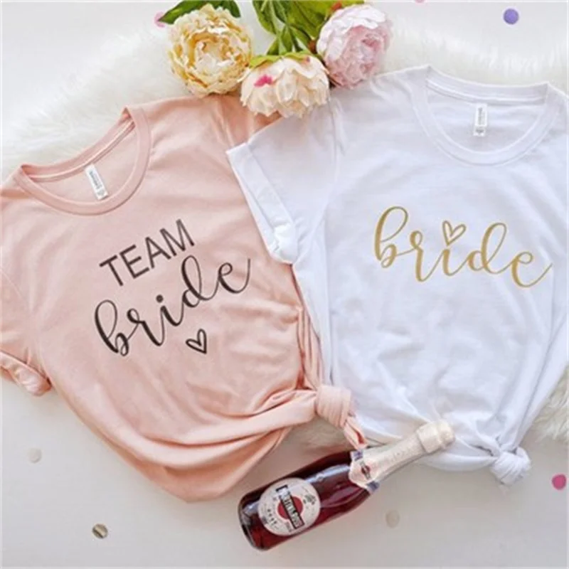 Bride and Team Bride T-shirt Bride To Be Bridal Shower Wedding Decoration Bachelorette Party Hen Party Decor Bridesmaid Gift
Bride and Team Bride T-shirt Bride To Be Bridal Shower Wedding Decoration Bachelorette Party Hen Party Decor Bridesmaid Gift