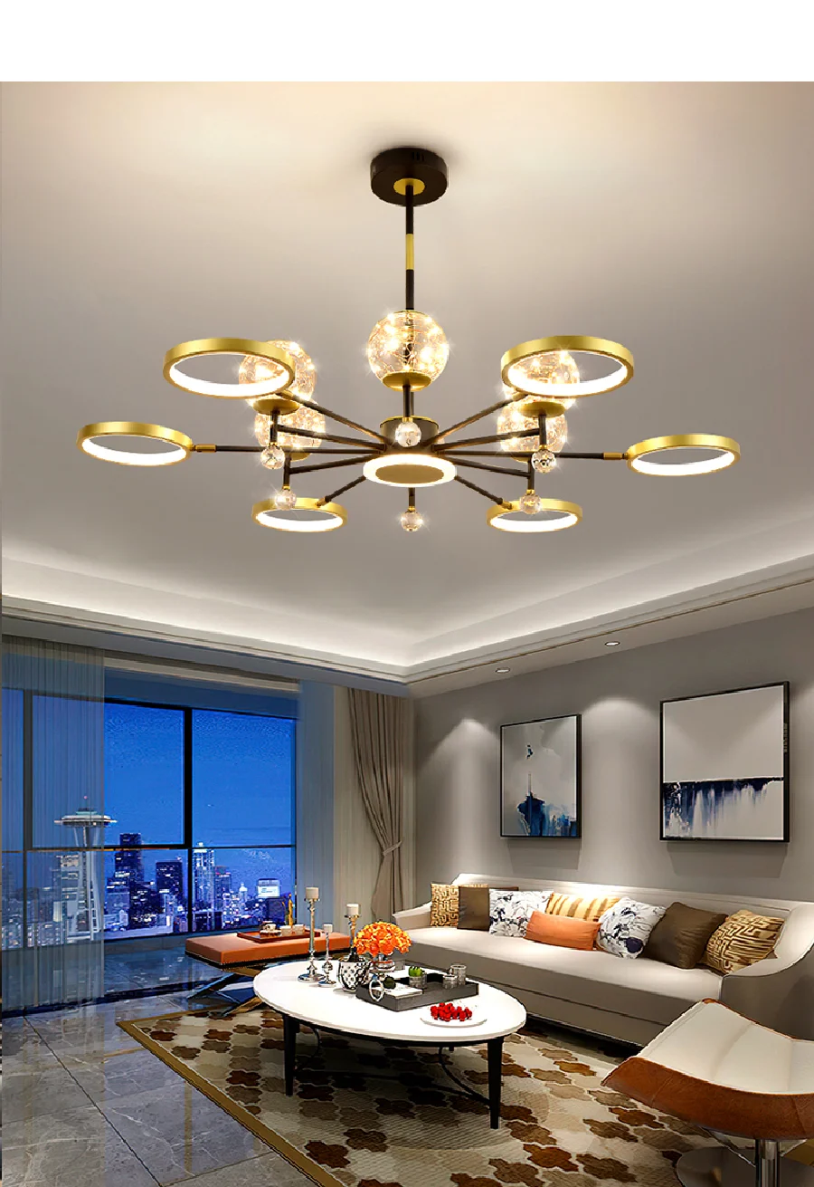 

Led Bedroom Modern Chandelier Glass Ball Cannon Super Texture Lamp Modern Led Ceillight Living Room Decoration