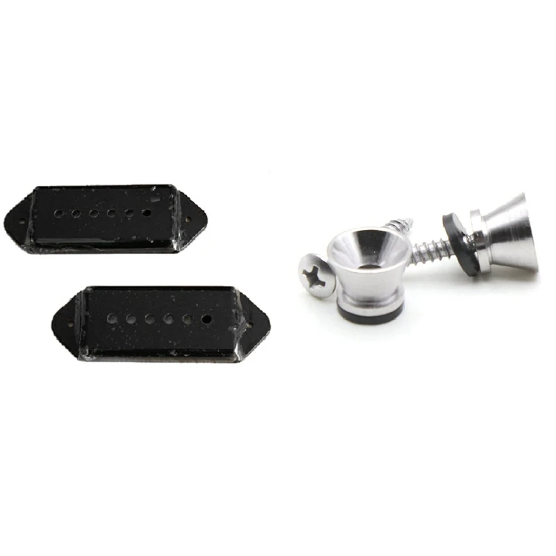 2Pcs Guitar Strap Lock Pins Peg Metal With 1 Pair Of P-90 P90 Dog-Ear Guitar Pickup Covers
2Pcs Guitar Strap Lock Pins Peg Metal With 1 Pair Of P-90 P90 Dog-Ear Guitar Pickup Covers