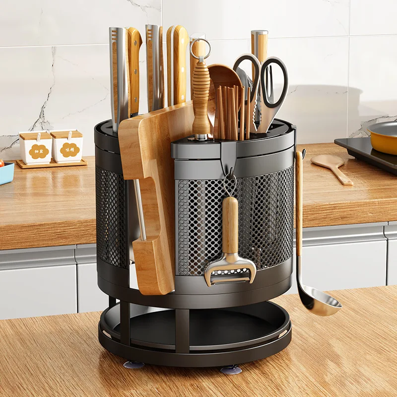 Rotary Knife Rack Rack Kitchen Countertop Household Knife Chopsticks Cage Chopping Board Integrated Multi-functional Storage
Rotary Knife Rack Rack Kitchen Countertop Household Knife Chopsticks Cage Chopping Board Integrated Multi-functional Storage