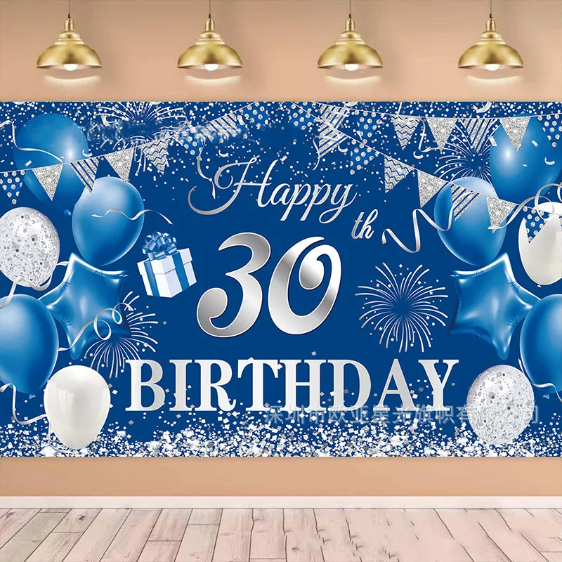 180x110cm Blue Black Polyester Cloth Banner 30th Theme Birthday Party Activity Decor Background Cloth Happy Birthday Party Decor
180x110cm Blue Black Polyester Cloth Banner 30th Theme Birthday Party Activity Decor Background Cloth Happy Birthday Party Decor