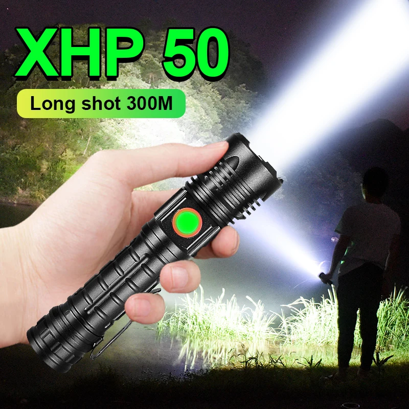 Super CREE XHP50 LED Flashlight Torch Powerful Tactical Flash Light Zoomable 5 Modes Hand Lantern With Clip Use 18650 Battery
Super CREE XHP50 LED Flashlight Torch Powerful Tactical Flash Light Zoomable 5 Modes Hand Lantern With Clip Use 18650 Battery