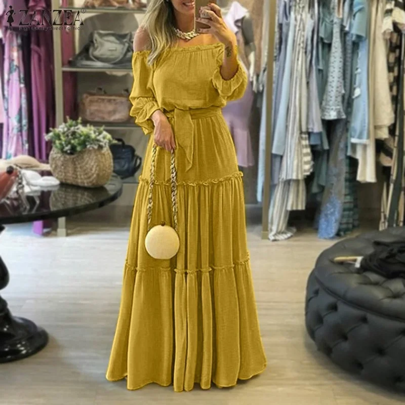 Sexy One Word Neck 2022 Autumn Long Sleeve Pleated Flying Sleeve Temperament Commuter Long Dress Waist Maxi Solid Classy Banquet
Sexy One Word Neck 2022 Autumn Long Sleeve Pleated Flying Sleeve Temperament Commuter Long Dress Waist Maxi Solid Classy Banquet