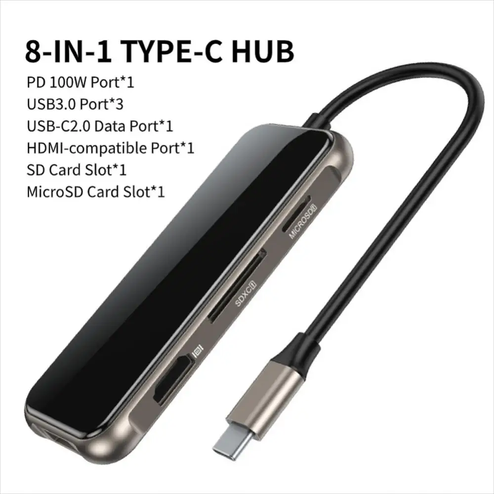 

Multiport Adapter Usb-c Docking Station Hub Type-c Adapter Memory Card Reader Pd100w Fast Charge Laptop Accessories Usb Hub 4.0