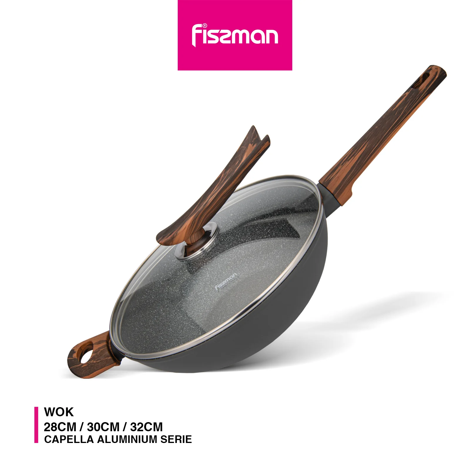 Набор кастрюль и сковородок FISSMAN Chef Wok с стеклянной крышкой и антипригарным покрытием, Индукционная посуда с черным мраморным покрытием, pannenkoeken
Набор кастрюль и сковородок FISSMAN Chef Wok с стеклянной крышкой и антипригарным покрытием, Индукционная посуда с черным мраморным покрытием, pannenkoeken