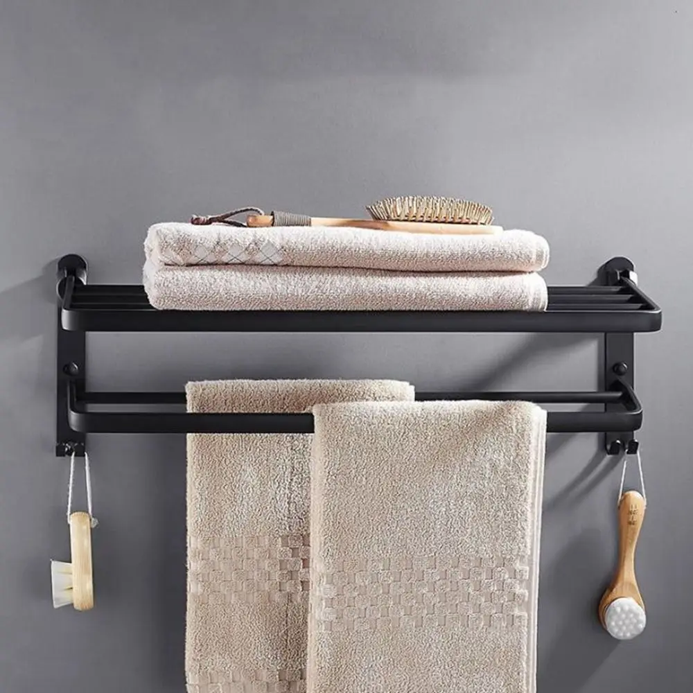 Складной держатель для полотенец, без сверления, с крючком 
Складной держатель для полотенец, без сверления, с крючком