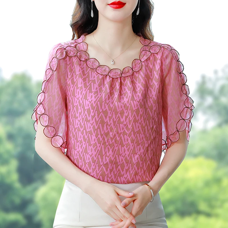 Korean Flying Sleeve Embroidery Tops Casual Loose Women clothing New Fashion Chiffon Shirt Summer Pullovers Blouse
Korean Flying Sleeve Embroidery Tops Casual Loose Women clothing New Fashion Chiffon Shirt Summer Pullovers Blouse