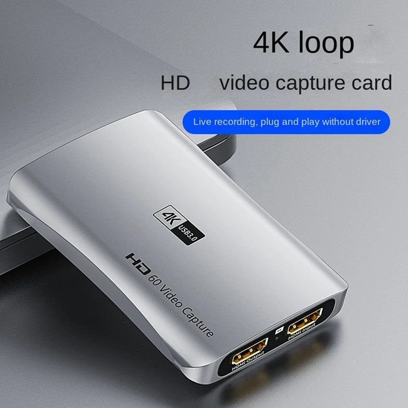 1Set 1080P 4K -Compatible Video Capture Card Live Recording Capture Card Silver
1Set 1080P 4K -Compatible Video Capture Card Live Recording Capture Card Silver