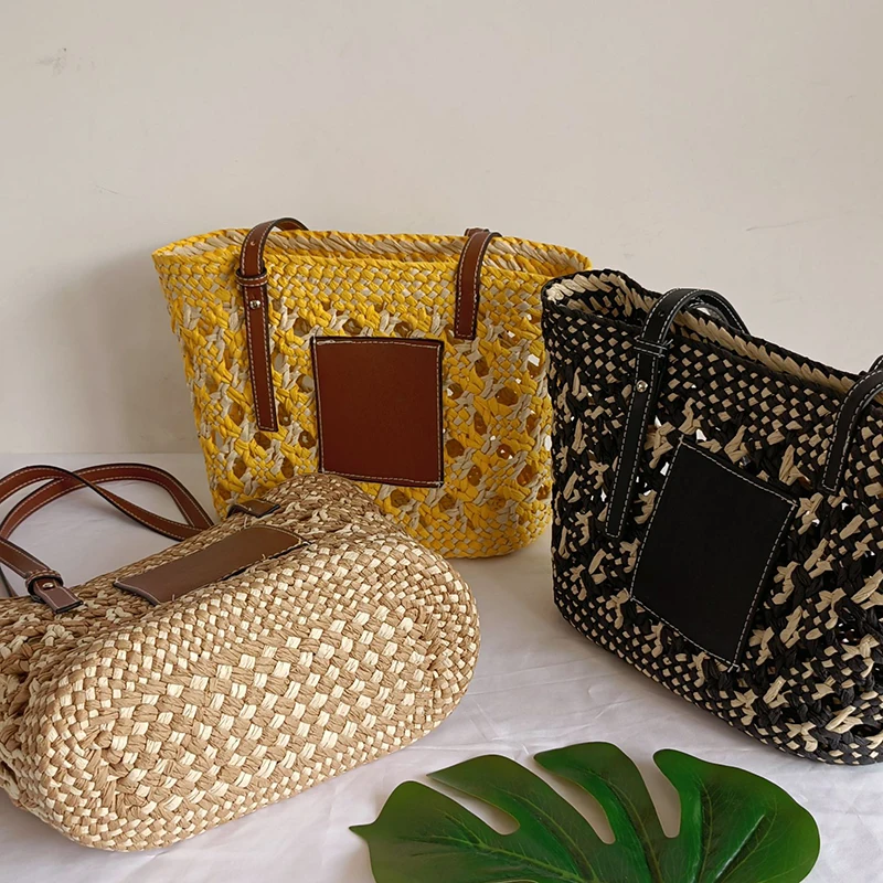 Fashion Retro Simple Hand-held Straw Woven Bag Hollow Woven Holiday Travel Beach Bag One Shoulder Versatile Shopping Tote Bag
Fashion Retro Simple Hand-held Straw Woven Bag Hollow Woven Holiday Travel Beach Bag One Shoulder Versatile Shopping Tote Bag