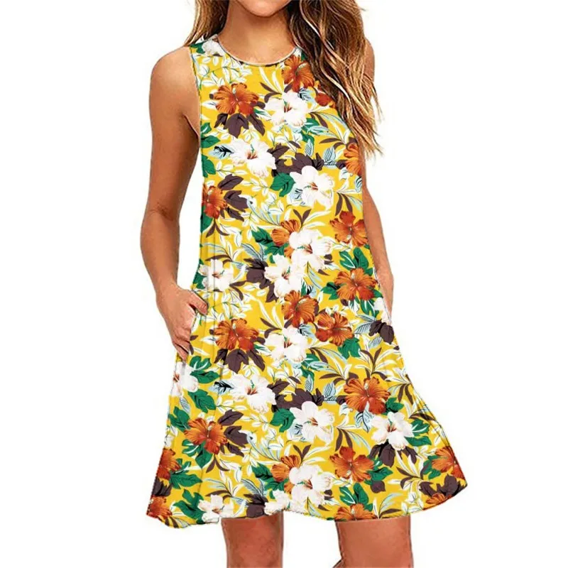 Oversized Colorful Printed O Neck Midi Dress Casual Bohemian Sleeveless Ladies Summer Beach Sundress Travel Pocket Robe Clothes
Oversized Colorful Printed O Neck Midi Dress Casual Bohemian Sleeveless Ladies Summer Beach Sundress Travel Pocket Robe Clothes