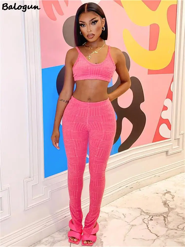 Balogun Summer Streetwear 2 Two Piece Sets Women Outfits For Women Bodycon Sleeveless Corset Top Skinny Pants Pink Matching Sets
Balogun Summer Streetwear 2 Two Piece Sets Women Outfits For Women Bodycon Sleeveless Corset Top Skinny Pants Pink Matching Sets