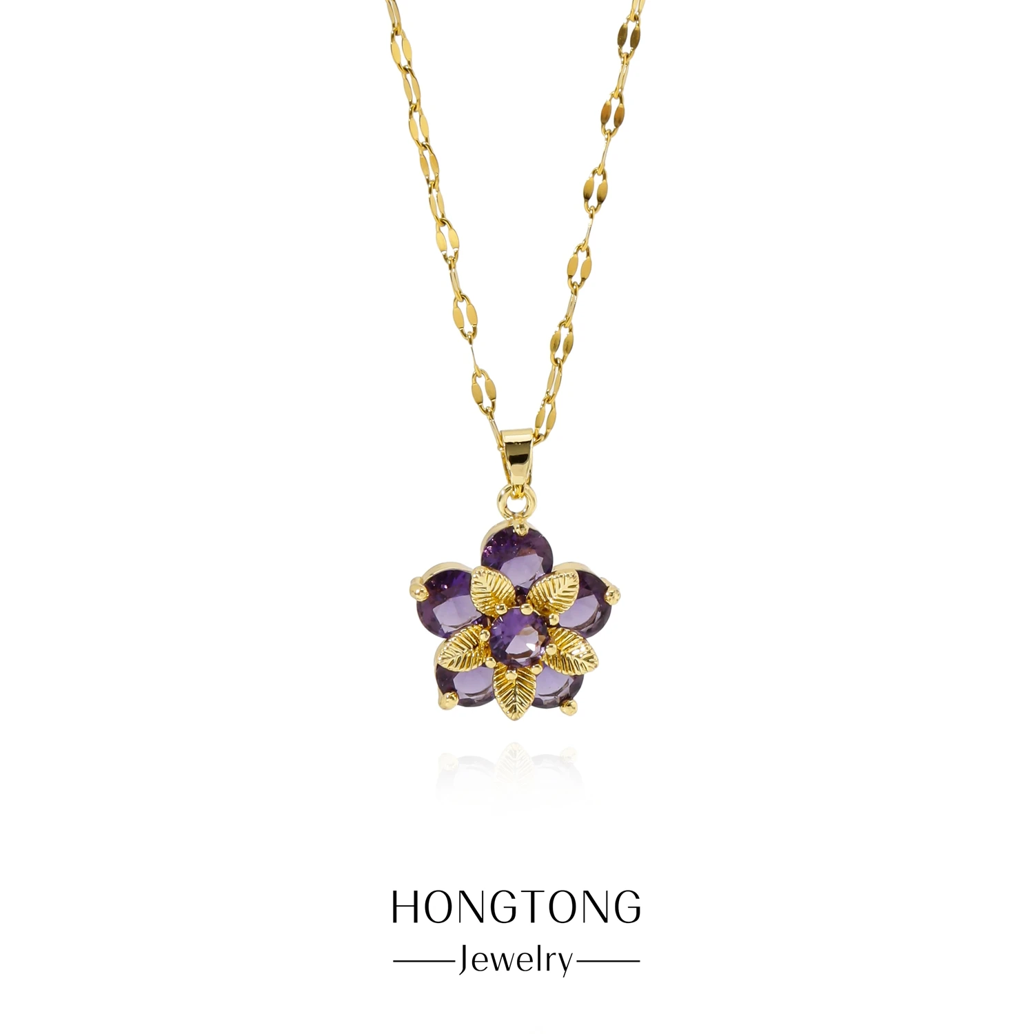 HONGTONG Bauhinia Necklace Female Micro Inlaid Flower Pendant Choker Fashion Exquisite Titanium Steel Lip Chain Ornaments
HONGTONG Bauhinia Necklace Female Micro Inlaid Flower Pendant Choker Fashion Exquisite Titanium Steel Lip Chain Ornaments
