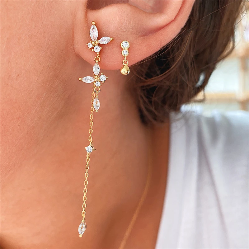 Cute Butterfly Tassel Chain Dangle Earrings for Women Gold Plated Exquisite Zircon Piercing Stud Earrings 2023 Jewelry Wholesale
Cute Butterfly Tassel Chain Dangle Earrings for Women Gold Plated Exquisite Zircon Piercing Stud Earrings 2023 Jewelry Wholesale