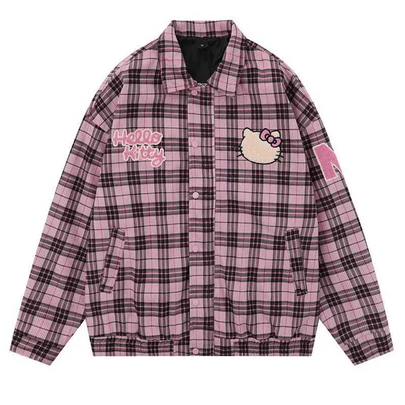 Sanrio Hello Kitty Anime Cartoon Kawaii Coat Lapel Jacket Long Sleeve Couple Models Baseball Uniform Sweet Keep Warm 20233
Sanrio Hello Kitty Anime Cartoon Kawaii Coat Lapel Jacket Long Sleeve Couple Models Baseball Uniform Sweet Keep Warm 20233