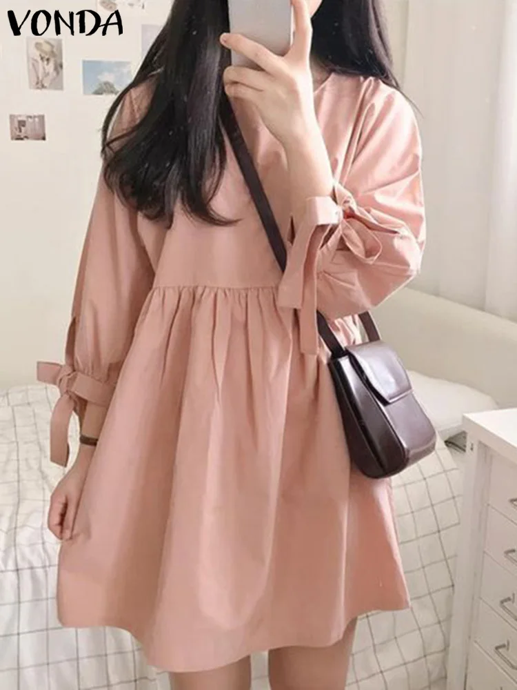 VONDA 2022 Summer Mini Dress Casual Ruffled Vestidos Beach Sundress Women O Neck Cotton Solid Party Pleated Sundress Oversized
VONDA 2022 Summer Mini Dress Casual Ruffled Vestidos Beach Sundress Women O Neck Cotton Solid Party Pleated Sundress Oversized