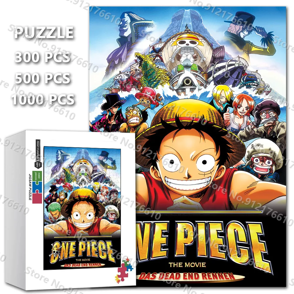 

ONE PIECE Diy Jigsaw Puzzles 300/500/1000 Pieces Luffy Zoro Nami Cartoon Anime Figure Puzzle Decompress Educational Toys Gifts