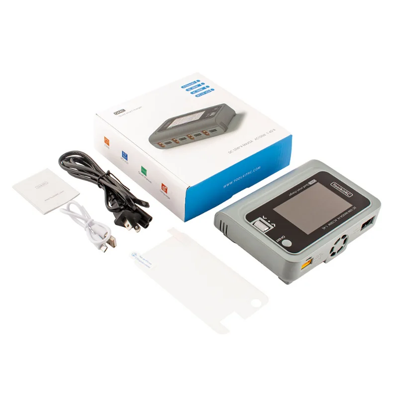 ToolkitRC Q4AC 4x50 Вт 5A 1-4S AC 100 Вт 4 порта XT60 DC умное зарядное устройство 32 бит ARM IPS 1-4S литиевая батарея для RC FPV
ToolkitRC Q4AC 4x50 Вт 5A 1-4S AC 100 Вт 4 порта XT60 DC умное зарядное устройство 32 бит ARM IPS 1-4S литиевая батарея для RC FPV