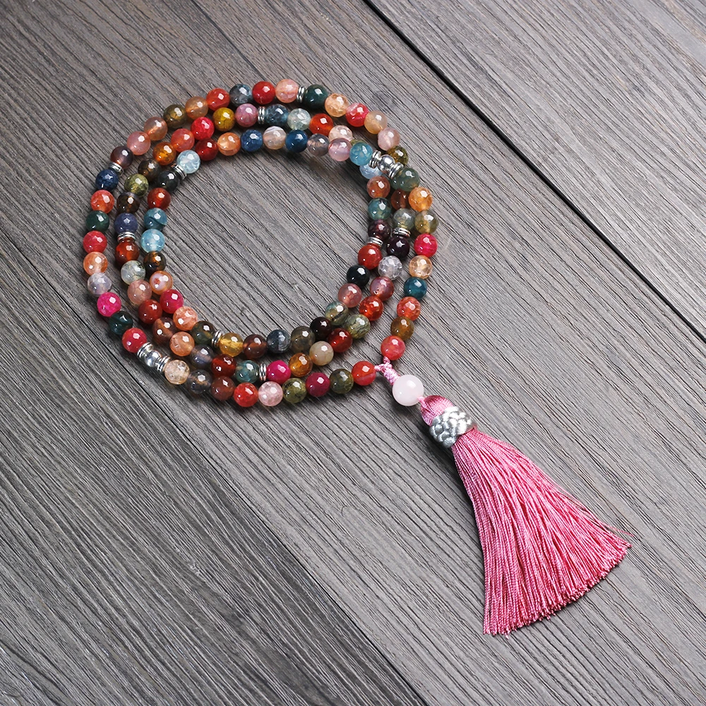 8mm Colored agate Jaspers Women Necklace Japamala 108 Beaded Necklace Meditation Yoga Tassel Pendant Jewelry Dropship
8mm Colored agate Jaspers Women Necklace Japamala 108 Beaded Necklace Meditation Yoga Tassel Pendant Jewelry Dropship