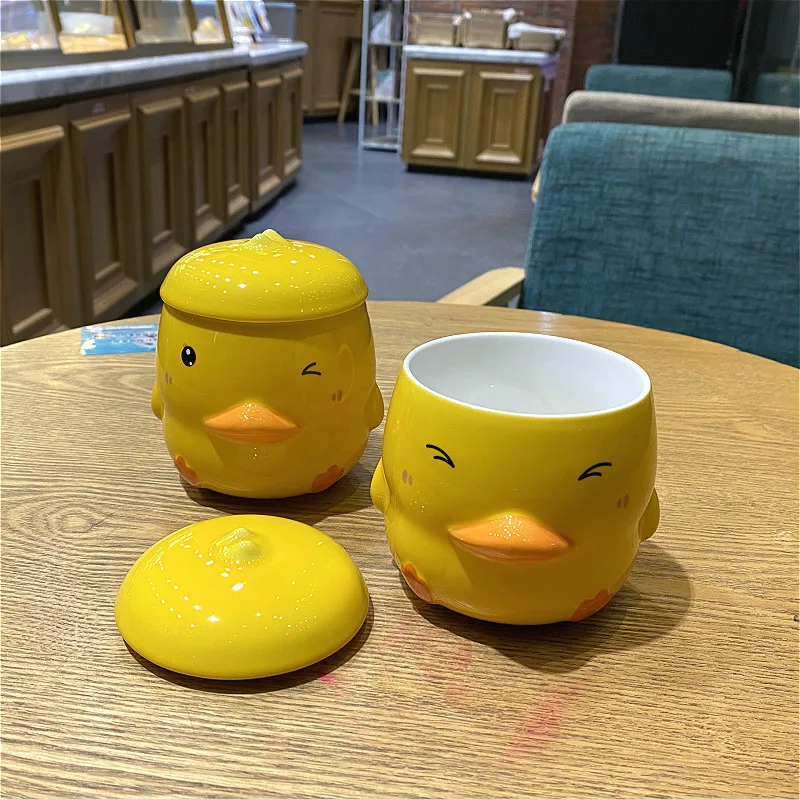 Little Yellow Duck Mug Lovely Animal Large Capacity Ceramic Water Bottle with Cover Handle Oatmeal Breakfast Cup Coffee Tumbler
Little Yellow Duck Mug Lovely Animal Large Capacity Ceramic Water Bottle with Cover Handle Oatmeal Breakfast Cup Coffee Tumbler