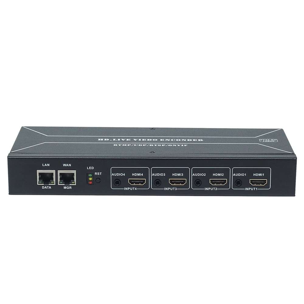 HWCODEC MPEG-4 H264 H265 Video Encoder 4 in 1 HDMI Encoder for IPTV Live Streaming Compatible with ONVIF HTTP RTMP RTSP SRT UDP
HWCODEC MPEG-4 H264 H265 Video Encoder 4 in 1 HDMI Encoder for IPTV Live Streaming Compatible with ONVIF HTTP RTMP RTSP SRT UDP