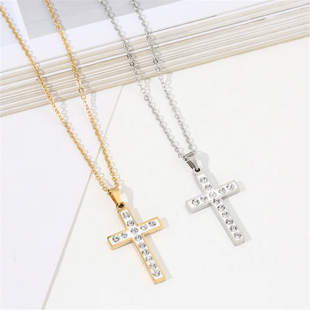 Fashion Female Christian Cross Pendants Wholesale Gold Silver Color Stainless Steel Jesus Cross Necklace For Women Jewelry
Fashion Female Christian Cross Pendants Wholesale Gold Silver Color Stainless Steel Jesus Cross Necklace For Women Jewelry