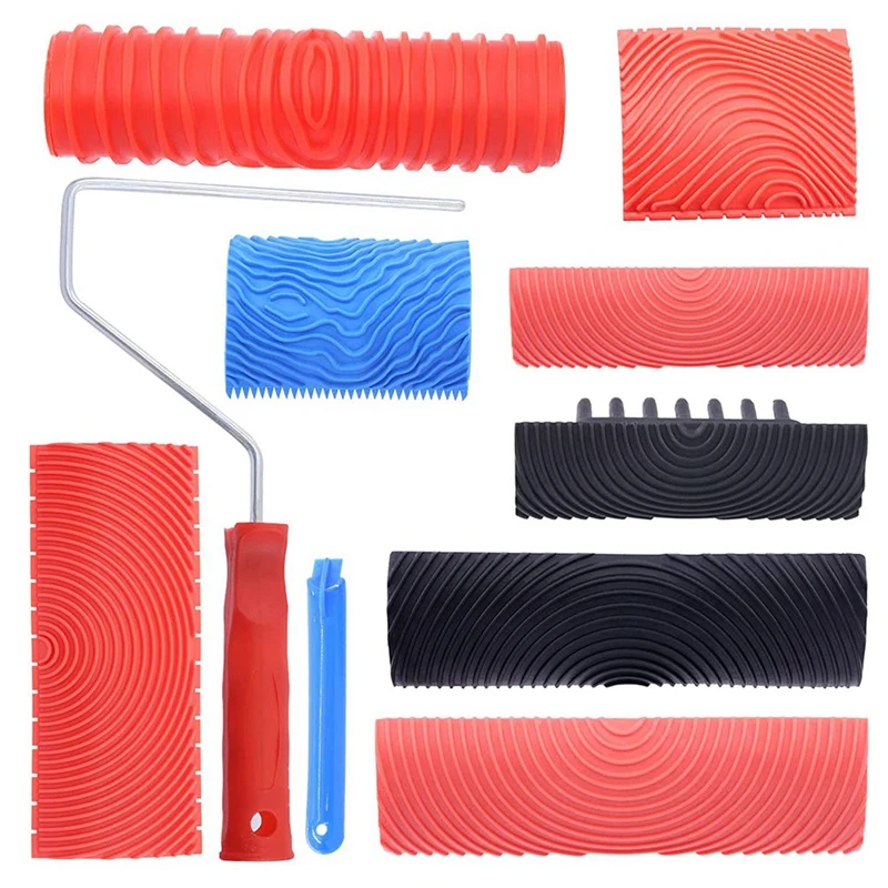8 Pcs Wood Graining Painting Tool Set Rubber Grain Texture Pattern Roller With Handle, For DIY Floor Furniture Home
8 Pcs Wood Graining Painting Tool Set Rubber Grain Texture Pattern Roller With Handle, For DIY Floor Furniture Home