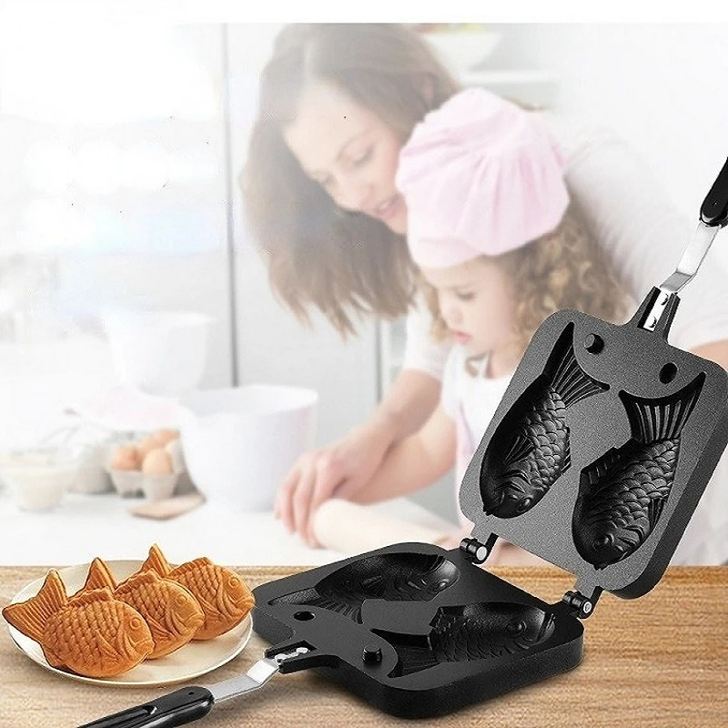 Kitchen Japanese Taiyaki Double Fish Shaped Hot Dessert Waffle Cake Maker Pan Japanese Pancake Double Pan Fry Pan Waffle Molds
Kitchen Japanese Taiyaki Double Fish Shaped Hot Dessert Waffle Cake Maker Pan Japanese Pancake Double Pan Fry Pan Waffle Molds