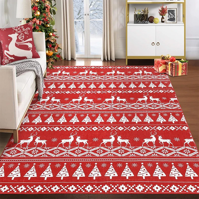 Christmas Carpet for Living Room Bedroom Deocr Festival Decoration Shaggy Red Rug Bedside Area Rugs Machine Washable Floor Mat
Christmas Carpet for Living Room Bedroom Deocr Festival Decoration Shaggy Red Rug Bedside Area Rugs Machine Washable Floor Mat